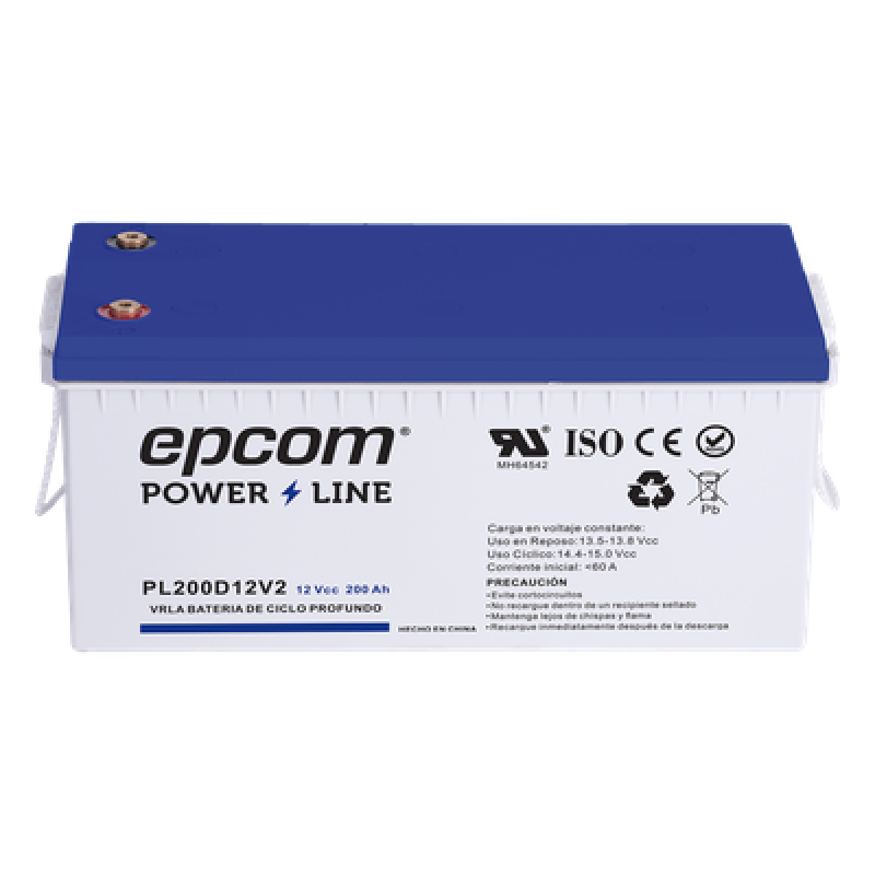 Batería de respaldo 12 V 200 Ah AGM | Certificada UL94-HB Retardo a la flama básica | Ciclo profundo | Para uso en aplicaciones fotovoltaicas y de emergencia | Terminales T5
