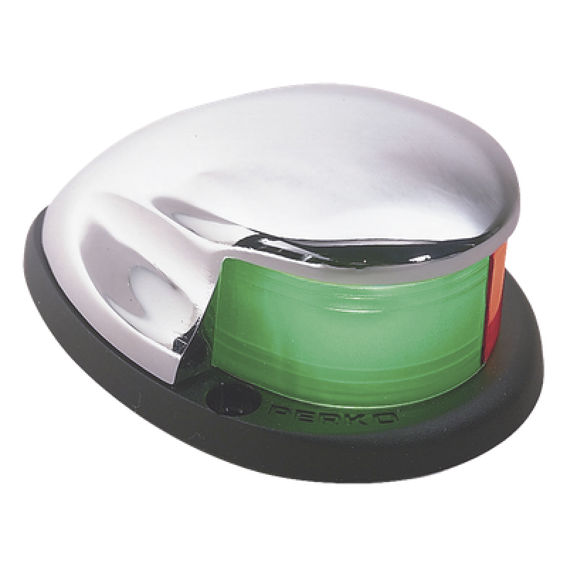 Luz Bi-Color de Montaje Horizontal con Carcasa Cromada para Embarcaciones a Motor Menores de 20 Metros