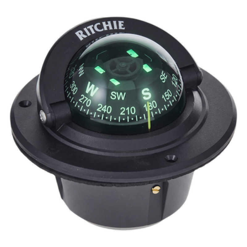 Brújula Marítima Empotrada / Dial 70 mm / Iluminación Nocturna Verde / Montaje Flush / Movimiento Zafiro / 100% Reparable