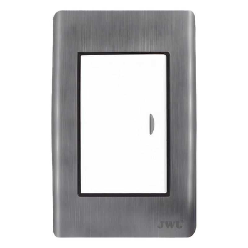 Apagador Sencillo / 10 A / 127 V CA / 60 Hz / Placa de Acero Inoxidable / Negro