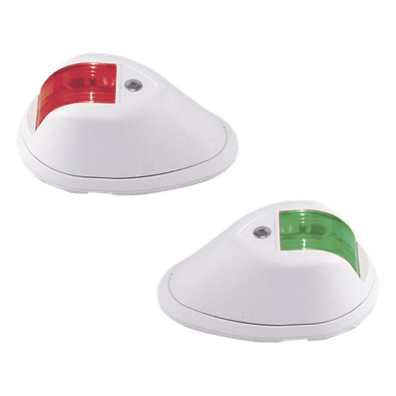 Set de Luces de Navegación Verticales Rojo / Verde con Carcasa en Color Blanco para Embarcaciones a Motor de Menos de 20 Metros