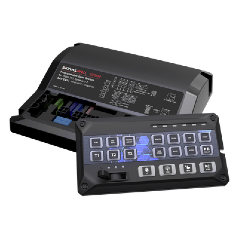 Sirena Vehicular de 200W de Potencia, Con Controlador de Panel Deslizante de 19 botones, indicador de flecha de tráfico de 6 LED, 12 Salidas Auxiliares