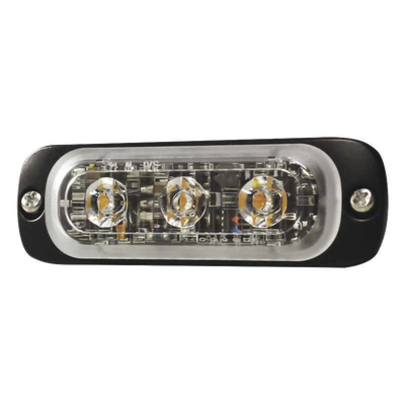 Luz Auxiliar de 3 LED, Ambar, Lente Transparente, SAE