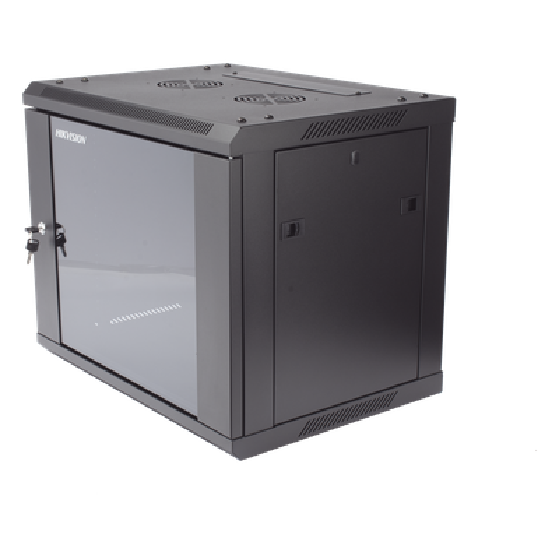 Gabinete para Montaje en Pared - Piso / Puerta de Cristal Templado / Cuerpo Fijo / 9 Unidades de Rack / 19" / Fabricado en Acero