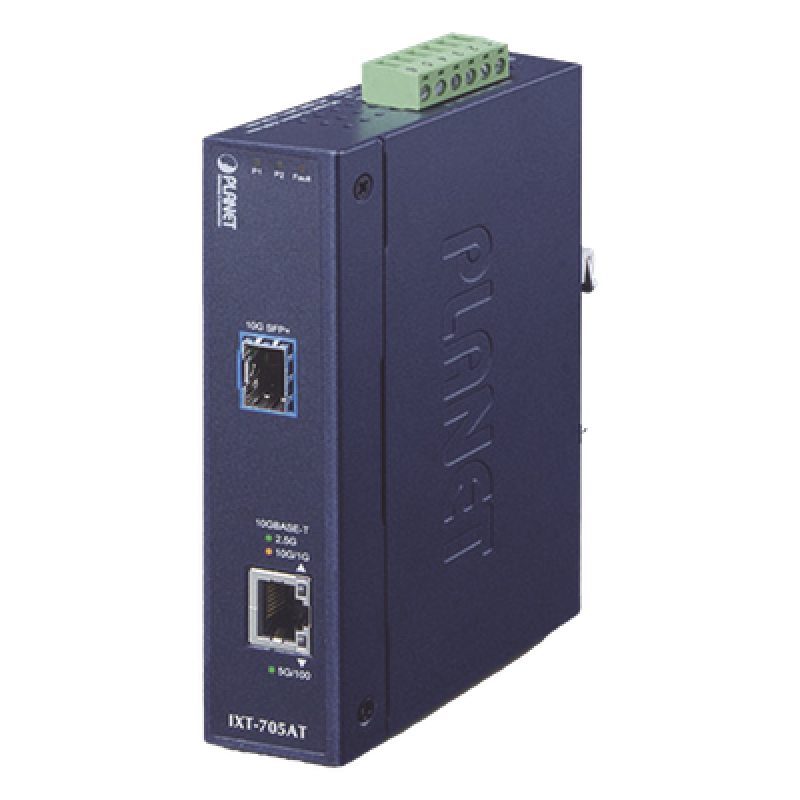 Convertidor de Medios Industrial Ethernet RJ45 10G/5G/2.5G/1G/100M a SFP+ 10GBASE-X