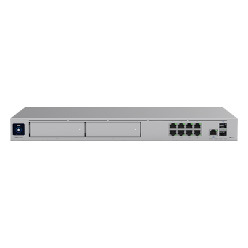UniFi Dream Machine Pro Max – Cloud Gateway Empresarial con Soporte para 150 Dispositivos y 2000 Clientes, 5 Gbps de Ruteo con IDS/IPS, 2 Bahías para HDD 3.5”, SSD Interno de 128 GB, Failover, Balanceo de Carga y VPN/SD-WAN