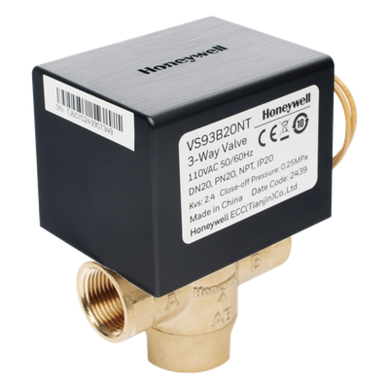 Válvula de Control Eléctrica 3 Vías / Fancoil / Retorno por Resorte NC / 110 V CA / DN20 (3/4") NPT / PN20 / On/Off