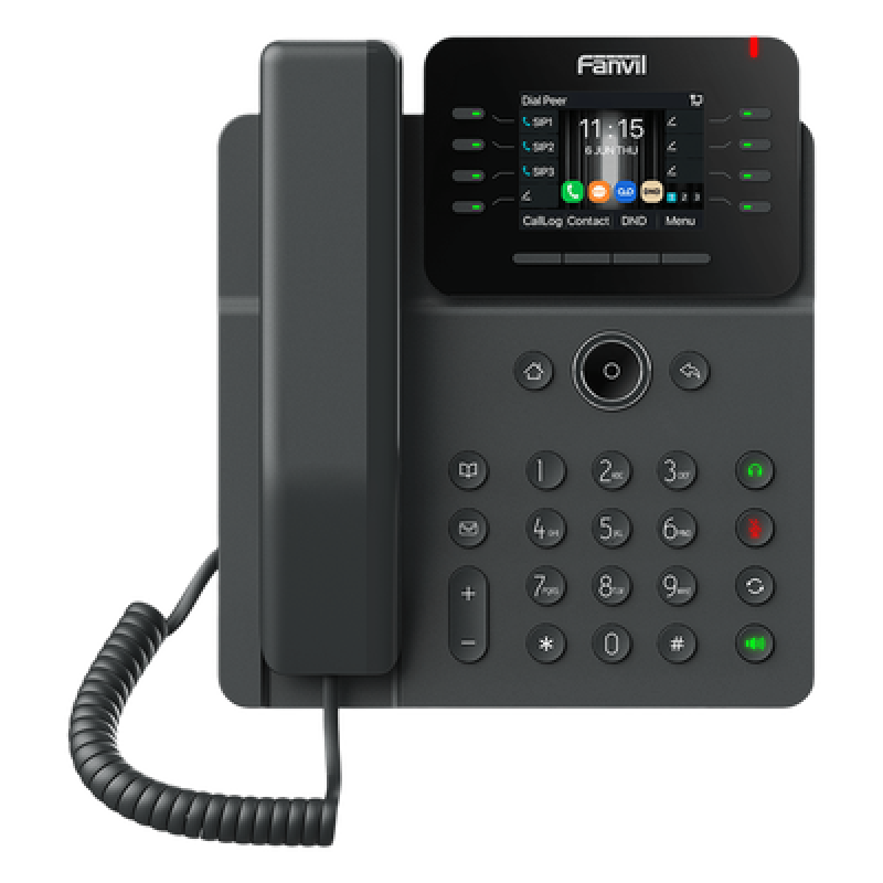 Teléfono IP Wi-Fi Empresarial,Bluetooth, 12 líneas SIP, pantalla a color 2.8", PoE, puertos Gigabit, conferencia local de 6 vías.