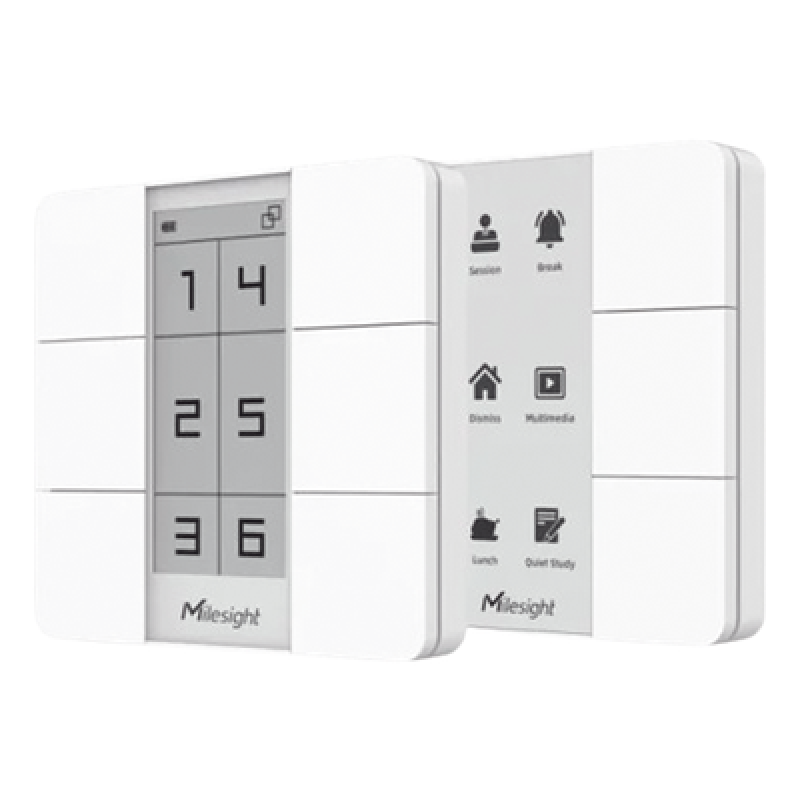 Panel de Escenas LoRaWAN / 6 Botones Programables + Display Digital / Control de Escenas con un Toque / Batería 3 Años / Edificio Inteligente