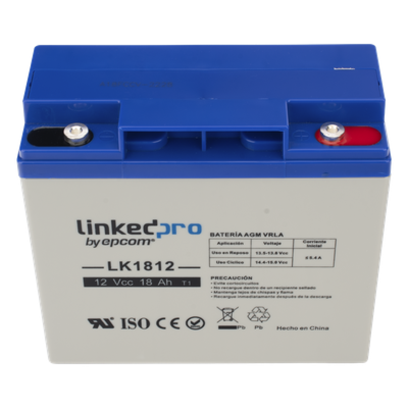 Batería de respaldo 12 V | 18 Ah | AGM | Especial para Seguridad Electrónica | UPS | Sistemas de Emergencia | Vida útil 5 años | Terminales T1