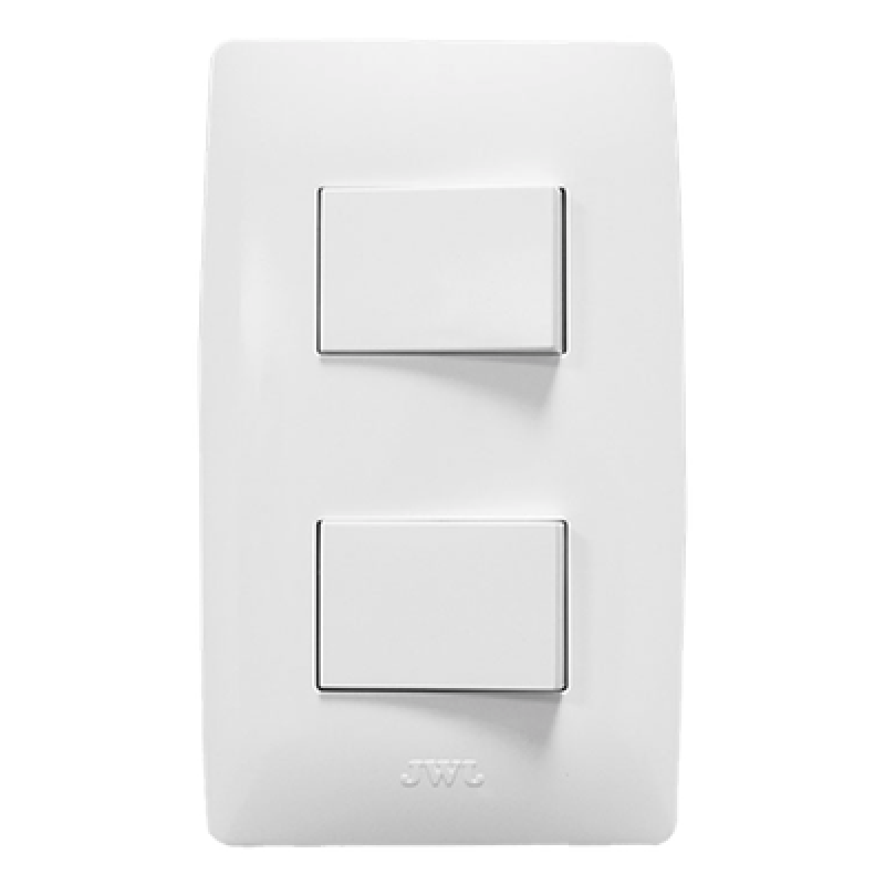 Apagador Escalera Doble / 127 V~60 Hz / 10 A / 11.8 x 7.8 x 3 cm / 4.6 x 3.1 x 1.2 in / Blanco