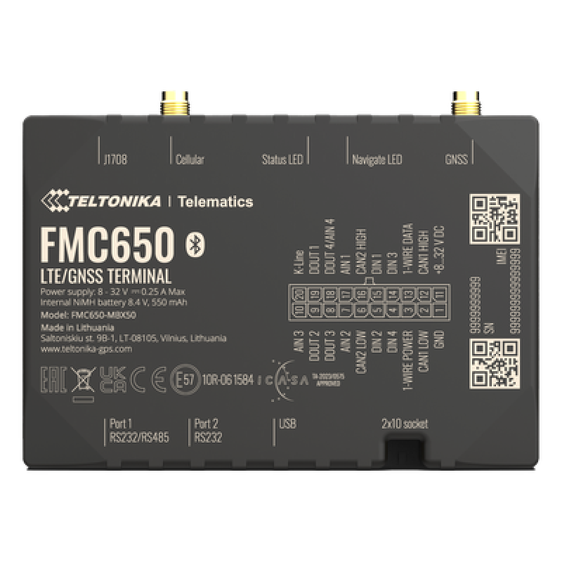 Profesional Rastreador Vehicular (GPS) 4G LTE Cat 1 Con Lectura Can / Bluetooth y Múltiples Entradas y Salidas Digitales