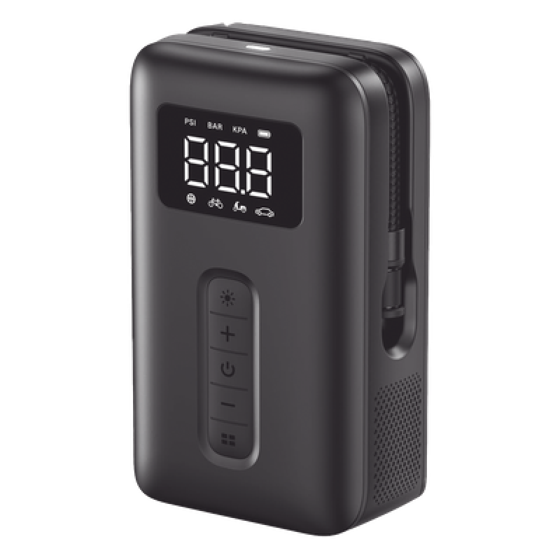 Inflador de Neumáticos | Compresor de Aire Portátil | Bomba de Aire de 150 PSI | Flujo de Aire de 15L/Min | Con Batería Integrada | Cuenta con Luz LED | Ideal para coches, bicicletas, pelotas de motocicleta.