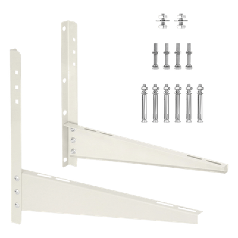 Base para Unidad Externa de Minisplit / Montaje en Pared / 1 a 2.5 Toneladas / Acero Galvanizado y Aluminio / Ajustable / Antivibraciones