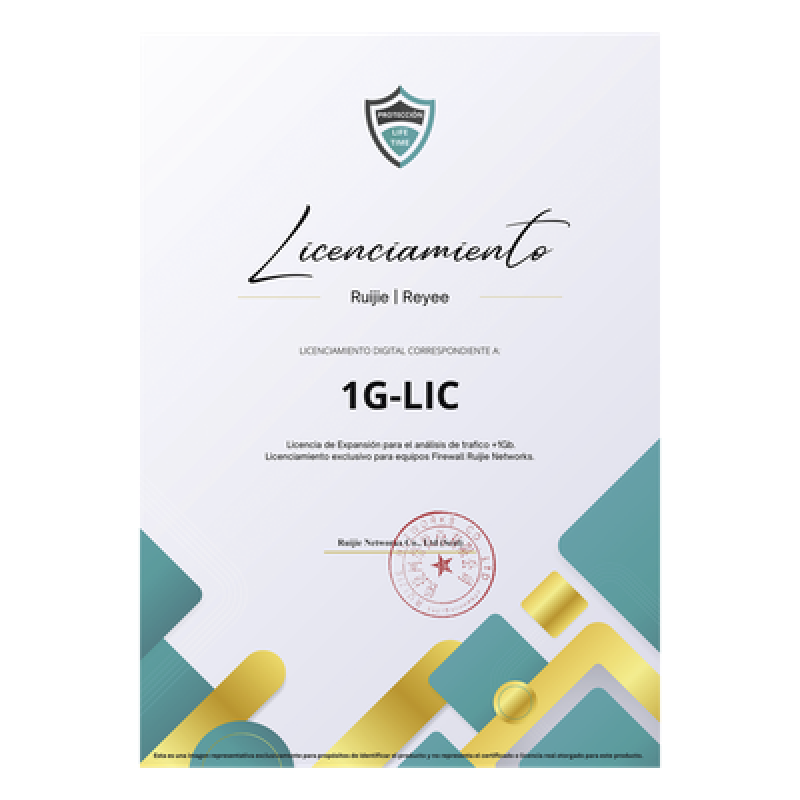 Licencia Perpetua para aumentar en 1Gb el análisis de trafico, Firewall modelo Z5100 series