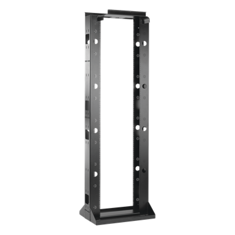 Rack Abierto Sísmico de 2 Postes Estándar de 19 in / 45U / 2.19 m (7.2 ft) de Altura / Capacidad 2,500 lb (1,134 kg) / Acero Calibre 10 (3.4 mm) / Certificación NEBS Zona 4 y OSHPD / Negro RAL 9005