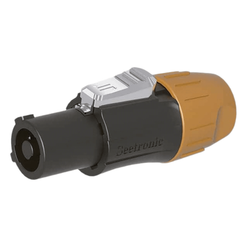 Conector PowerCom Macho / IP65 / 20 A a 250 V CA / Tres Núcleos / Bloqueo Rápido / Carcasa Amarilla
