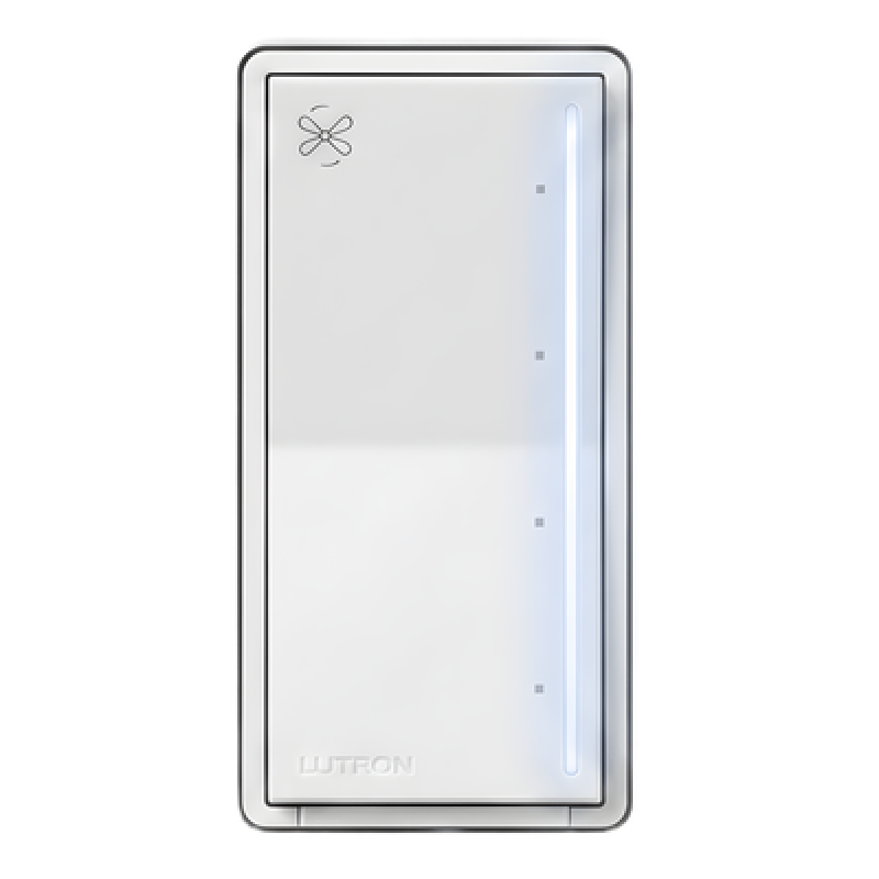 Control de ventilador de techo táctil de 4 velocidades para un ventilador tipo paleta AC, con barra luminosa, sistema RadioRA 3