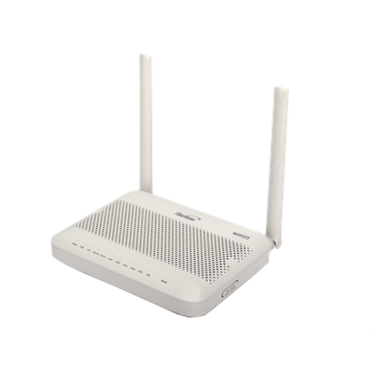 ONU GPON WiFi 6, (2.4/5 GHz), 2 Antenas de 5 dBi, Compatible con OLT de Terceros, 4 puertos Gigabit + 1 POTS + 2 USB, conector SC/UPC