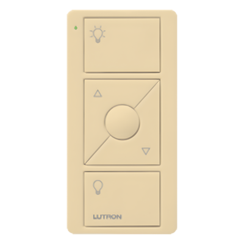 Control Pico inalámbrico de 3 botones con subir/bajar intensidad, color marfil, para Caseta, RA2 Select, RadioRA2 y Vive
