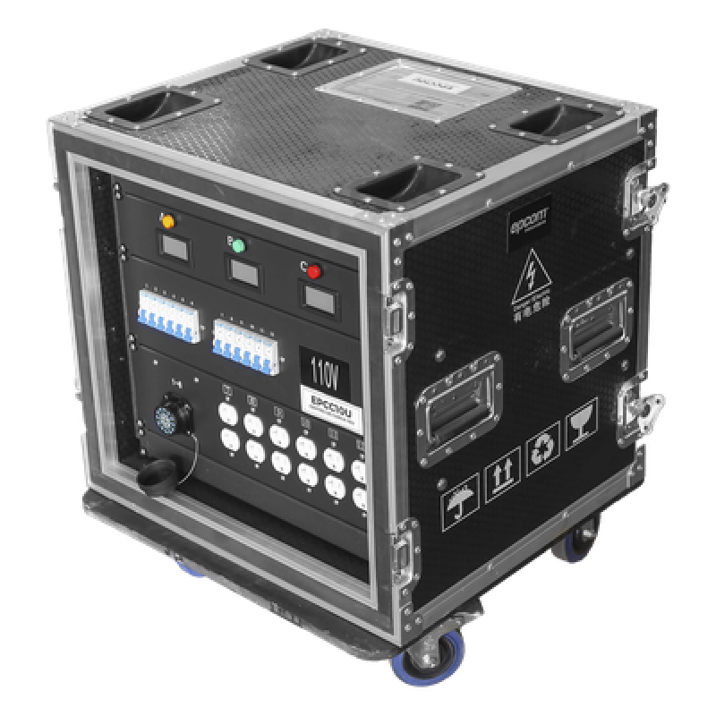 Centro de carga movil para instalaciones temporales con conexión TIPO socapex a 110v Y 220V | RACK 10U
