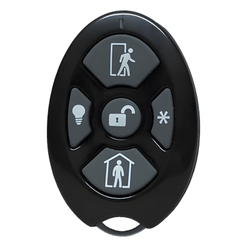 Control Remoto de Seguridad / 5 Botones Programables / 433.92 MHz / AES-128 / Automatización Domótica / Batería 5 Años