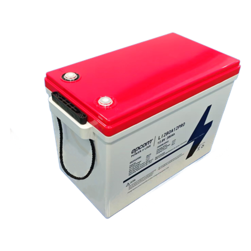 Batería de Litio Ciclo Profundo / 12.8 Vcc 280Ah (3.58 kWh) / LiFePO4 / 6000 Ciclos / Descarga 140A / Carga Rápida 100A / Solar y Marina / BMS con Corte a 11.2V