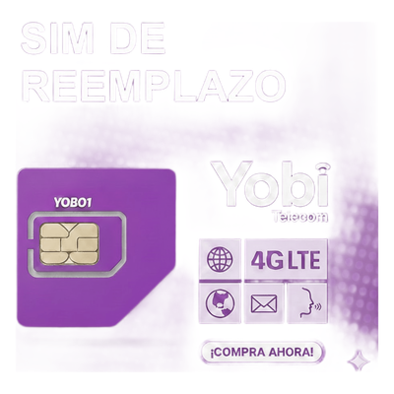 SIM de Reemplazo / 2G 3G 4G / Activación Automática / APN Configurable / Cobertura Nacional