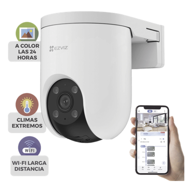 Cámara PT IP / 5 Megapixel / 3K / 360° / IR 30 m (98.4 ft) / IP65