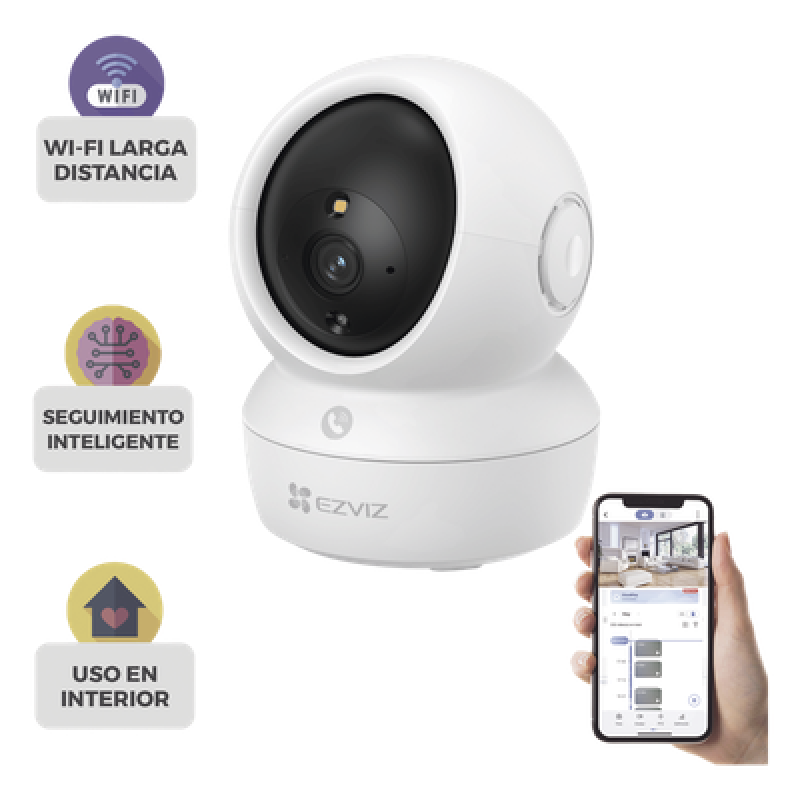 Cámara PT IP / 3K 5 Megapixel / Visión Nocturna Color 10 m (32.8 ft) / Wi-Fi Dual-Band / Audio Bidireccional / Rotación 340°