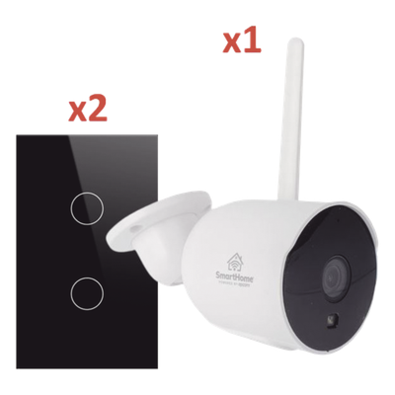 (Wifi) KIT 1 camara Wifi y 2 apagadores inteligentes Wifi