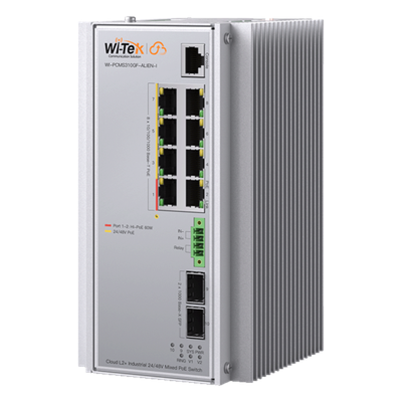 Switch Industrial Administrable / 8 Puertos PoE Gigabit / 2 SFP / 240 W / -40 a 80 °C / 6 kV Protección