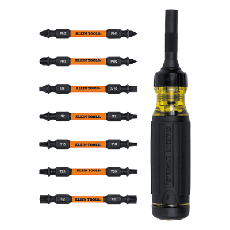 Desarmador Multipunta 15 en 1 / Matraca de 3 Posiciones / Puntas Doble Extremo Grado Industrial / Mango Cushion-Grip / Resistente al Impacto / 9,5'' (24,1 cm)