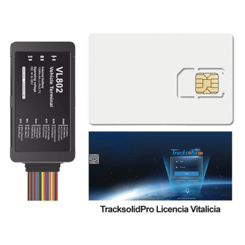 Kit localizador vehicular / 4G LTE / BLE / RS485 / Audio dos vias (requiere accesorios) / incluye SIM500MB2Y y Plataforma TrackSolidPro / Compatble con UL212 Sensor ultrasonico
