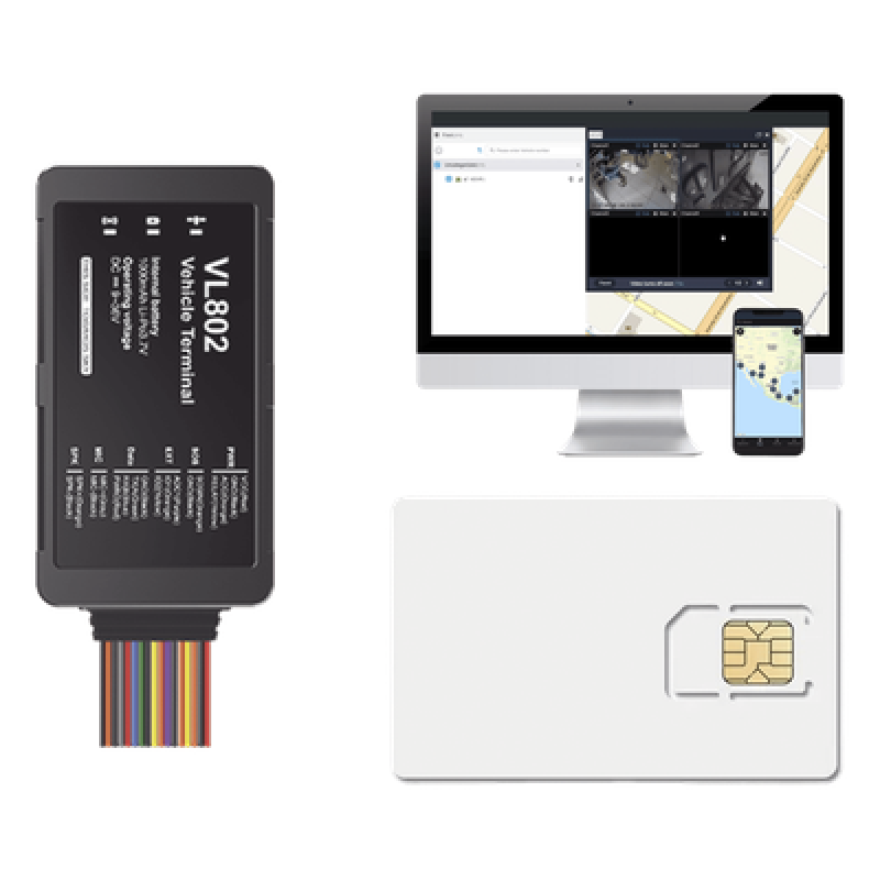 Kit localizador vehicular / 4G LTE / BLE / RS485 / Audio bidireccional / SIM incluida / Sensor ultrasónico compatible