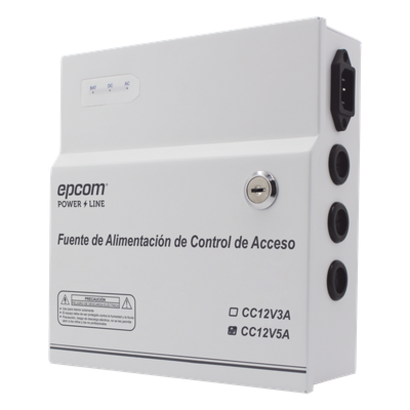 Fuente de Alimentación Regulada / 11-15 Vcc / 5 A / Respaldo con Batería Externa / Temporizador 0-45 s / Entrada Universal 96-264 Vca
