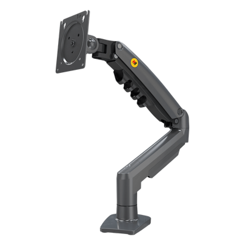 Brazo Ajustable para Monitor Ergonómico / Compatible con Monitores de 17" - 30" / Capacidad de Peso hasta 9 kg / Rotación 360° / Inclinación +85° a -30° / Giro 180° / Ajuste de Resorte de Gas / Color Gris
