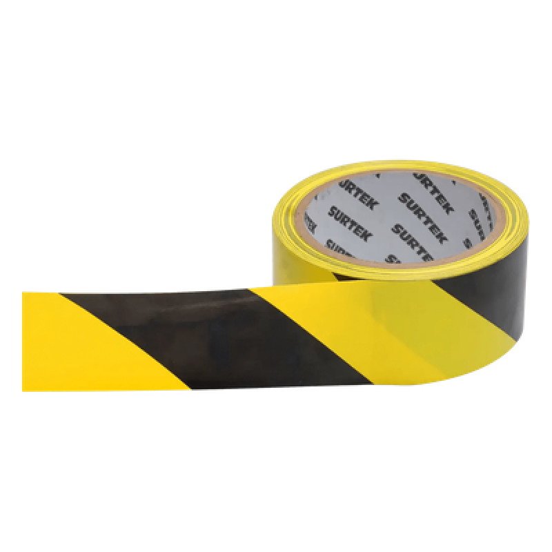 Cinta de Señalización / Adhesivo Acrílico / Espesor 0.105 mm / Colores Amarillo-Negro / Ancho 48 mm / Largo 18 m / Alta Visibilidad