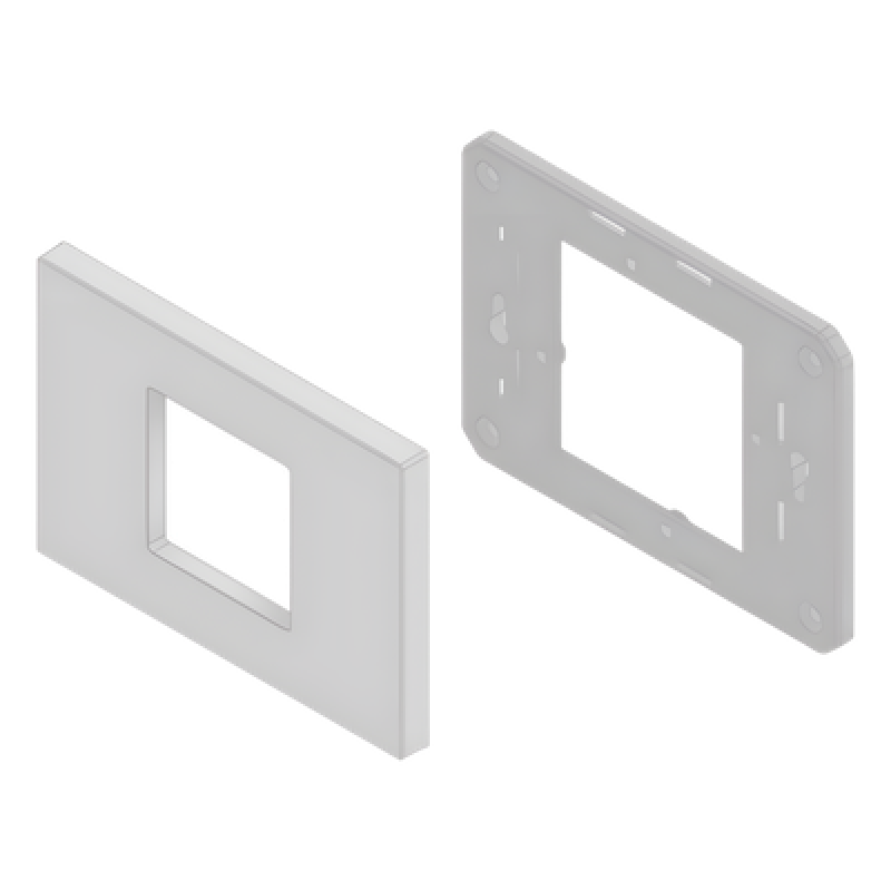 Embellecedor para Caja Americana / ABS Antimicrobiano / Blanco con Efecto de Contraste / 84x120x8.5 mm / Colocación sin Herramientas