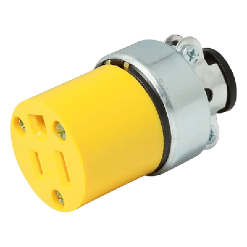 Contacto Blindado Aterrizado / 15 A / 125 V / 50/60 Hz / ABS-Metal / 38 mm Diámetro / Amarillo