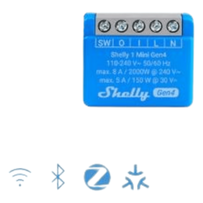 Mini Interruptor inteligente con Wi-Fi 2.4 / contacto seco /1 canal 8A, 110 - 240V / compatible con asistentes de voz