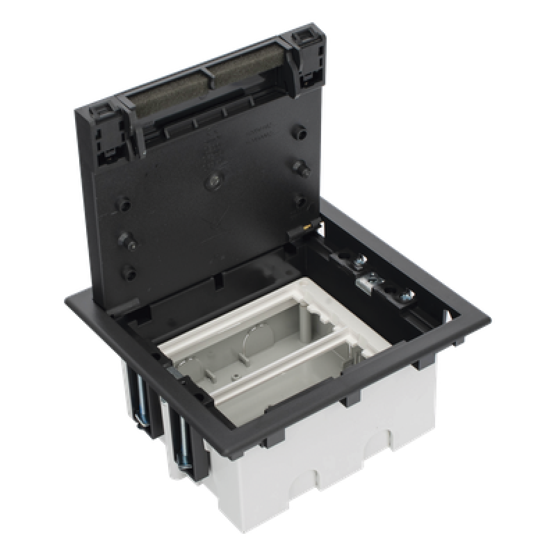 Caja Para Instalación en Piso Falso para Voz, Datos o Contactos Eléctricos / Capacidad para 2 Módulos / Espacio Embellecedor en la Tapa / Profundidad Ajustable de 90 a 120 mm (3.54 a 4.72 pulgadas) / Los Módulos se Adquieren Aparte / (SF210/14CY)