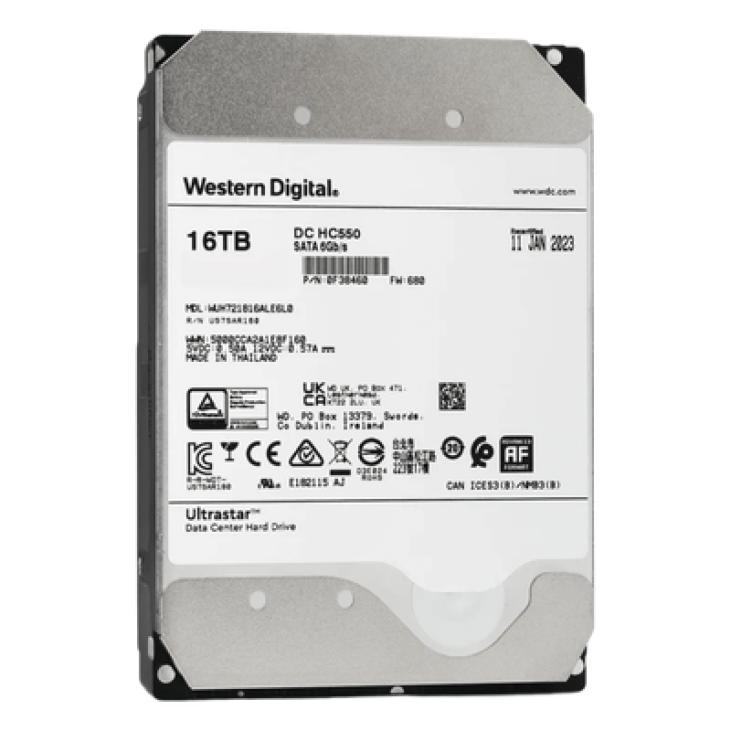 Disco Duro Enterprise 16 TB / Wester Digital (WD) / Serie Ultrastar / Recomendado para Data Center y NVRs de Alta Capacidad / Alto Performace
