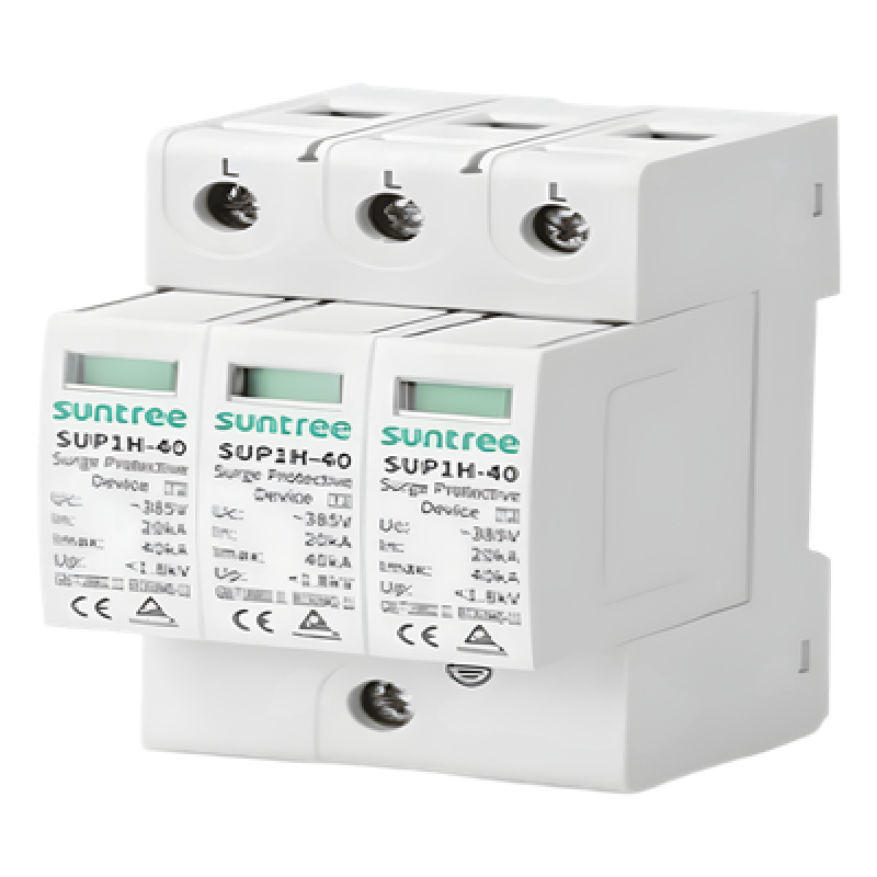 Supresor de Picos / 440 VCA / 3 Polos / 40 kA / IP20 / -40°C a +80°C / Riel DIN 35 mm
