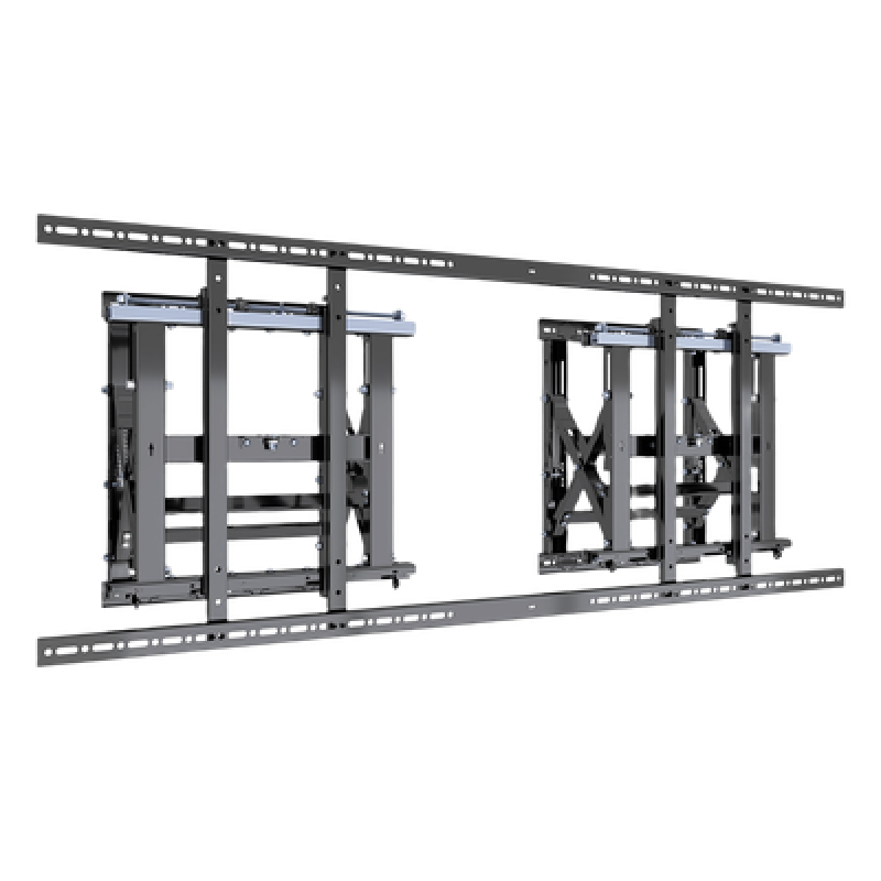 Soporte Estructural Modular para Pantallas | Altura Ajustable de 200 mm a 1600 mm | Ancho 600 mm | Profundidad 134 mm a 300 mm | Diseño Metálico| Compatible con Diferentes Tamaños de Pantallas |Soporta Formato Horizontal y Vertical.