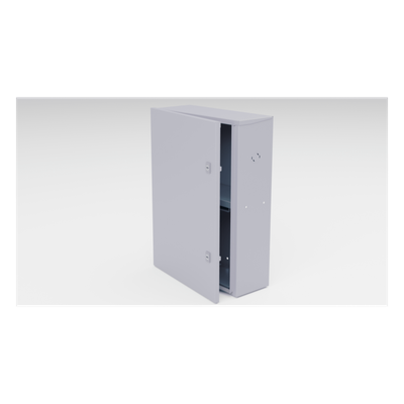 Gabinete para instalación de 2 Baterías , Fabricado en Lámina Galvanizada, Accesorios para poste (No incluidos)