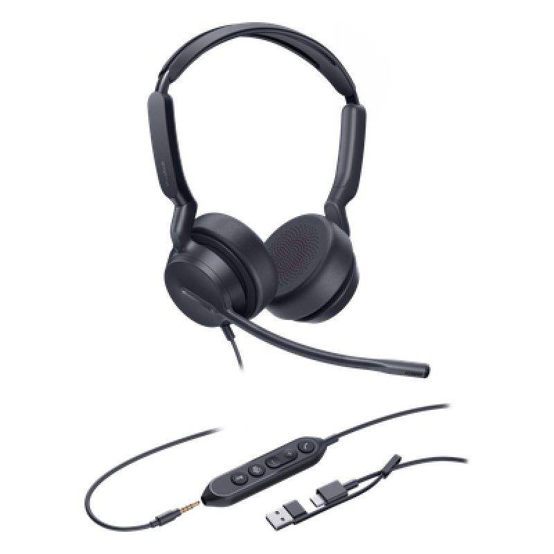 Diadema Alámbrica UH42 SE Dual de Yealink Certificada para Microsoft Teams con USB-C/A