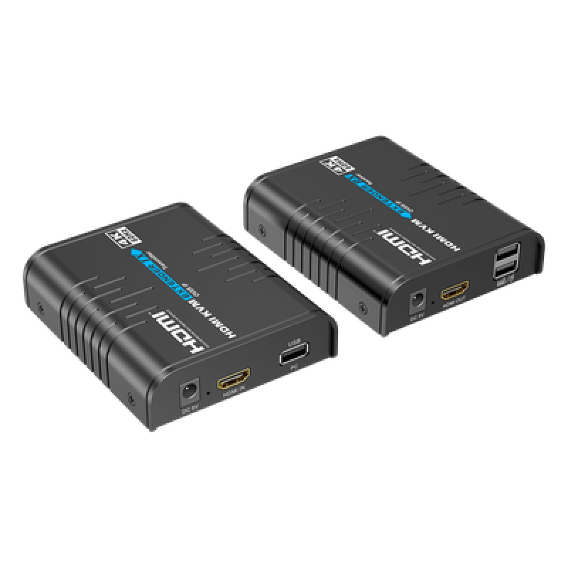 Extensor KVM HDMI / 4K 60 Hz / 120 m (393.7 ft) con CAT6 / 18 Gbps / HDCP 2.2 / Latencia 120-170 ms / IPColor Stream / Matriz 256x256