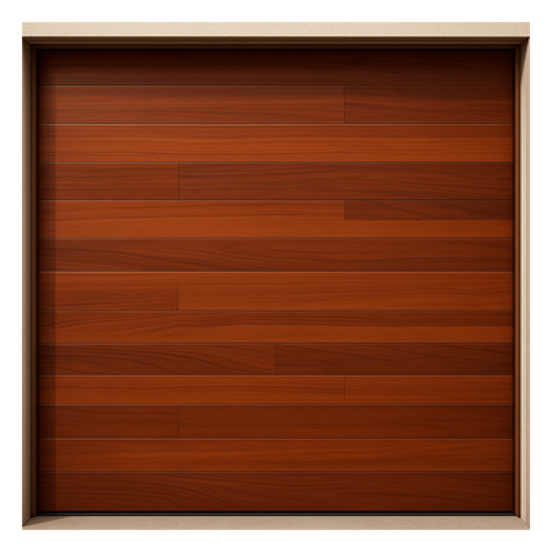 Puerta de Garage de Alta Calidad / Estilo Americano / Acabado Laminado PREMIUM / Color Madera Clara / 12x8 Pies.