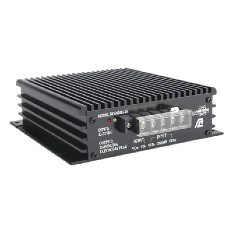 Convertidor DC-DC / Entrada 22-32 VDC / Salida 13.8 VDC 20 A / 5 x 16 x 18 cm (1.97 x 6.3 x 7.09 in)